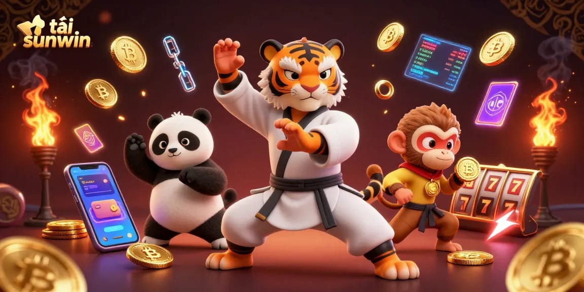 Experience the thrill of tải sunwin with a vibrant 3D casino scene full of animated excitement.