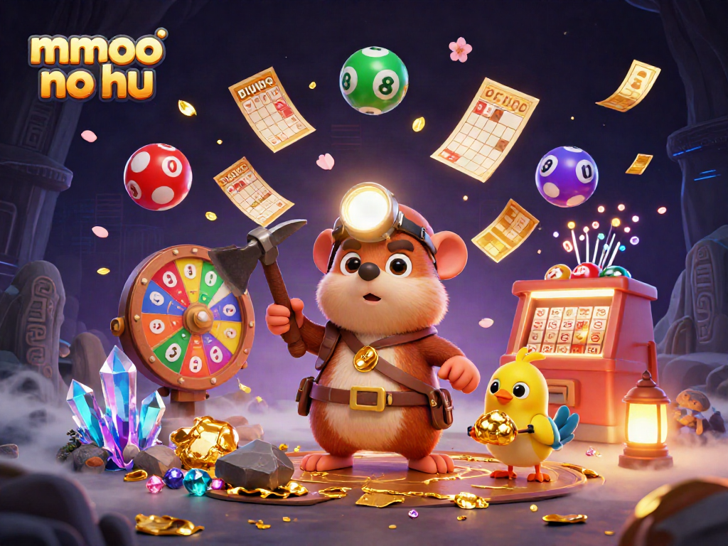 Engage in thrilling lottery action with mmoo no hu featuring a treasure hunter mole and dynamic elements.
