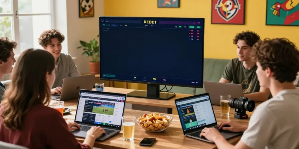 Exciting online betting experience with friends viewing live sports on DEBET.