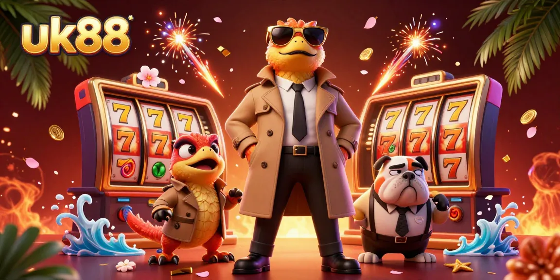 Experience thrilling gaming at uk88 with raptors and casino elements in a vibrant scene.