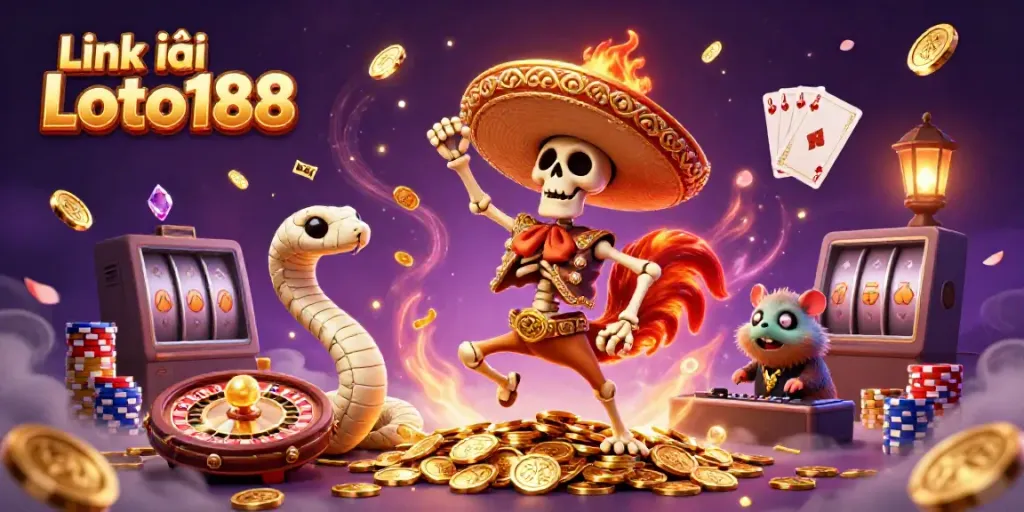 Engage with exciting gaming moments at Link vào Loto188 with vibrant casino characters and dynamic elements.