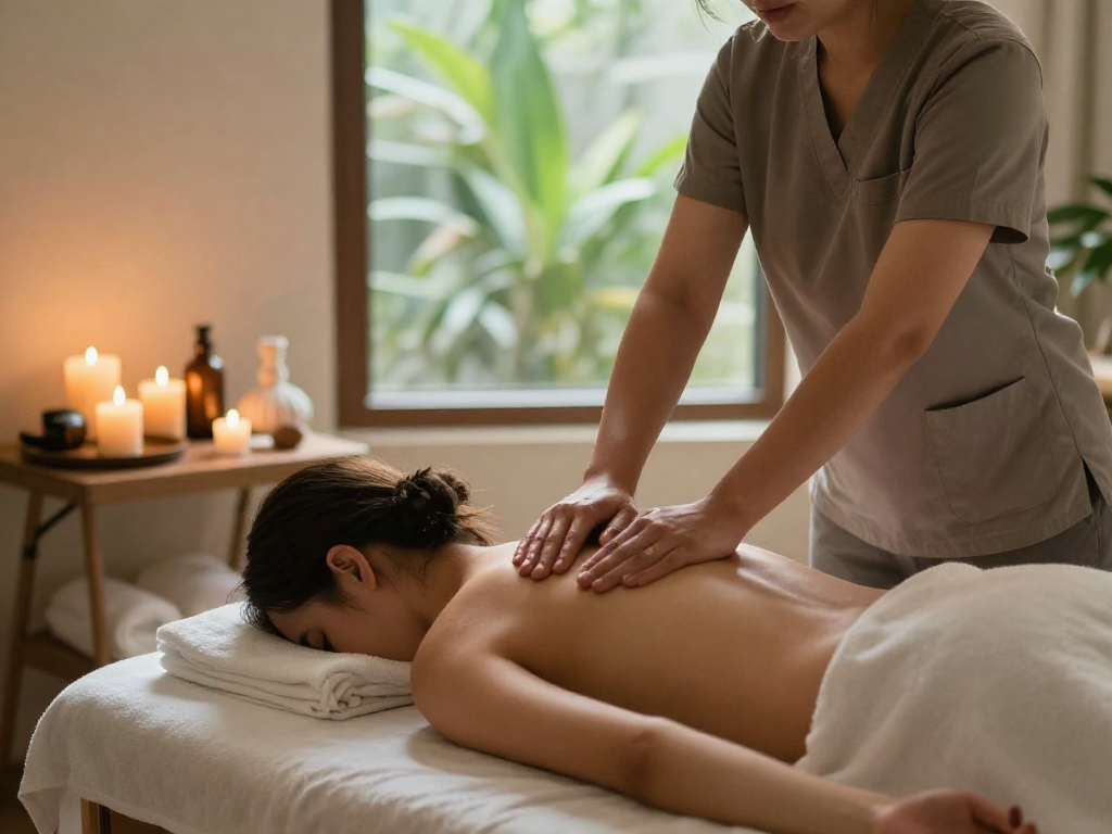 Experiencing premium 부천출장안마 services in a peaceful home spa environment.