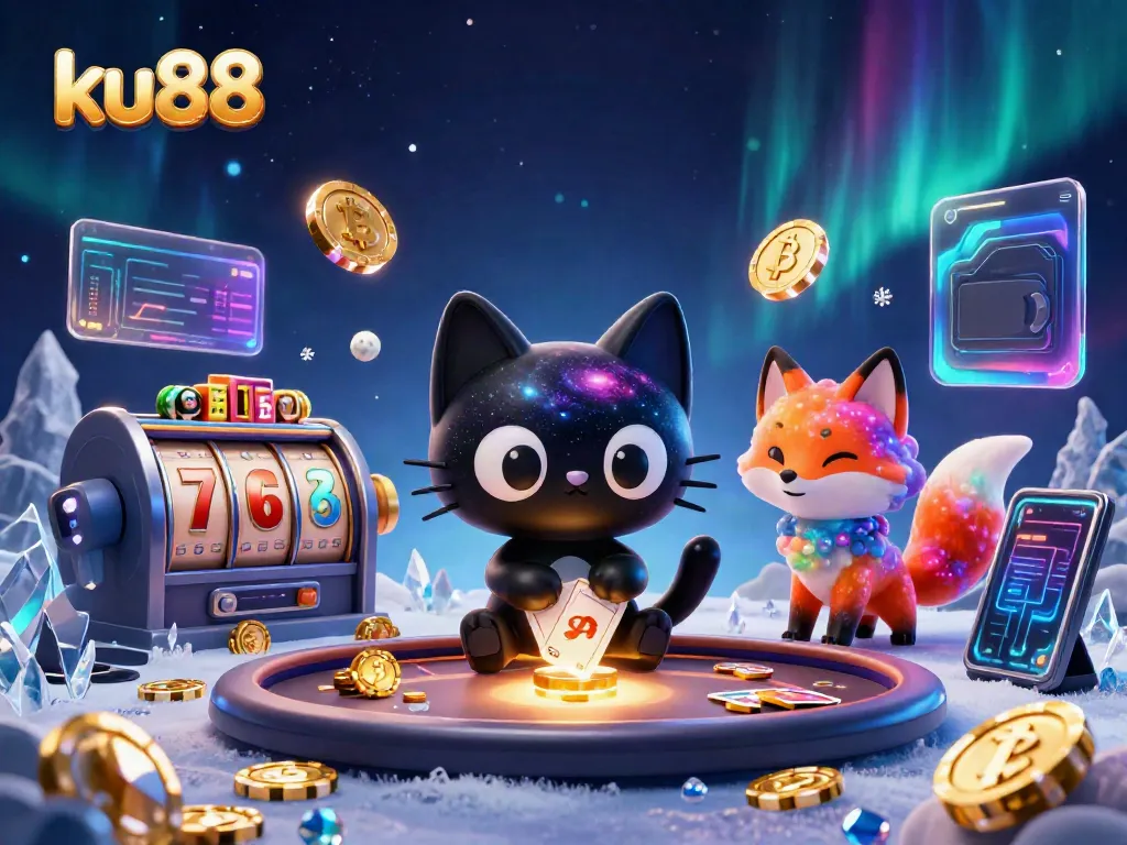 Win big at ku88 with a cosmic casino scene showcasing vibrant characters and elements.