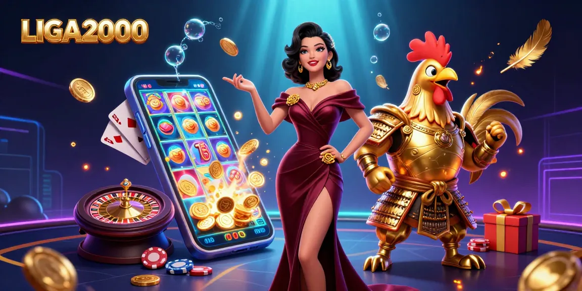 LIGA2000 mengungkapkan permainan slot yang mendebarkan dan elemen kasino yang beragam dalam adegan 3D yang imersif.