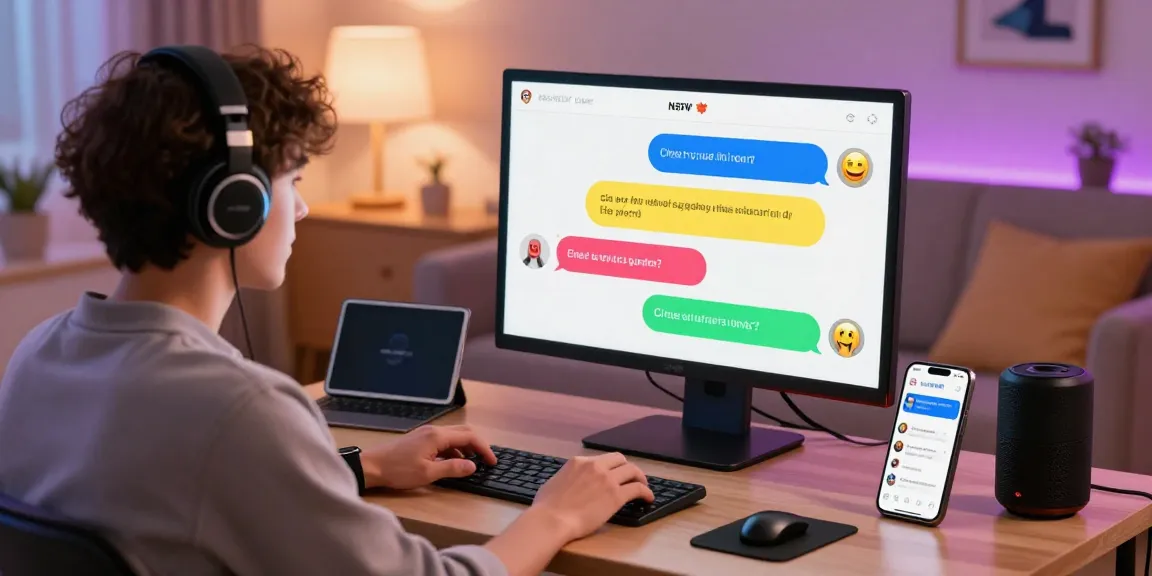 Engaging NSFW AI chat scene depicting a user interacting with a virtual character in a cozy atmosphere.