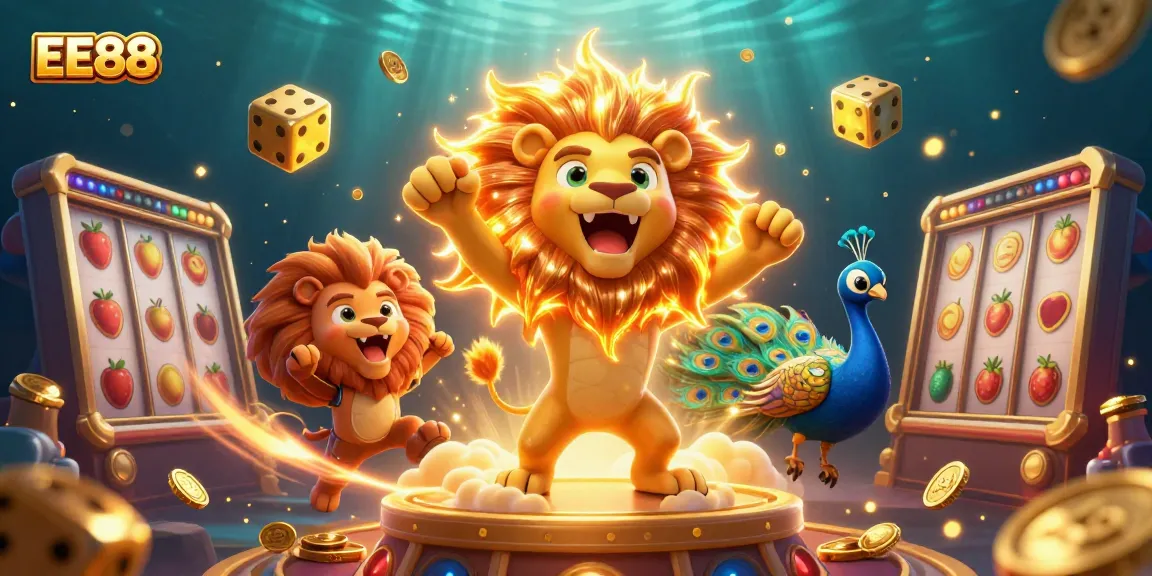 EE88 offers exciting jackpot experiences with vibrant slot gaming action in a colorful 3D scene.