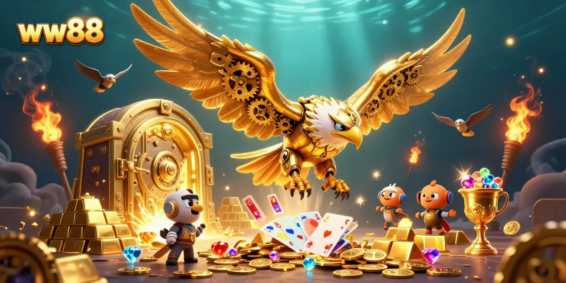 Experience the excitement of winning big at ww88 with a captivating 3D casino illustration showcasing dynamic elements.