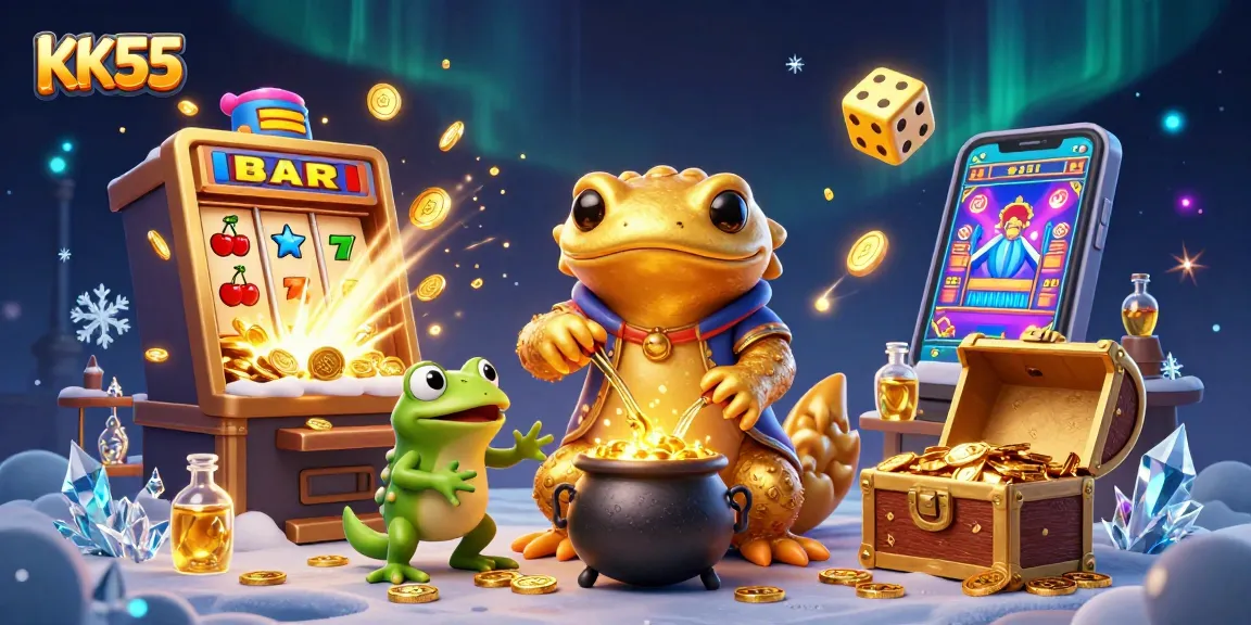 Engage with KK55's exciting gameplay as the 3D golden salamander alchemist transforms metals into gold coins.