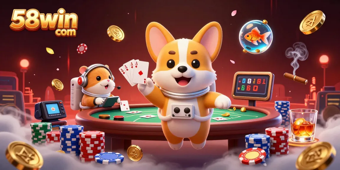 Experience the excitement of 58win com in a vibrant space casino atmosphere with playful characters.