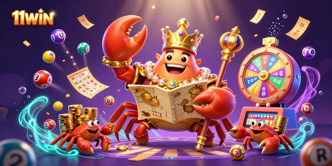 Engage with thrilling lottery adventures at 11WIN with vibrant balls and golden treasures.