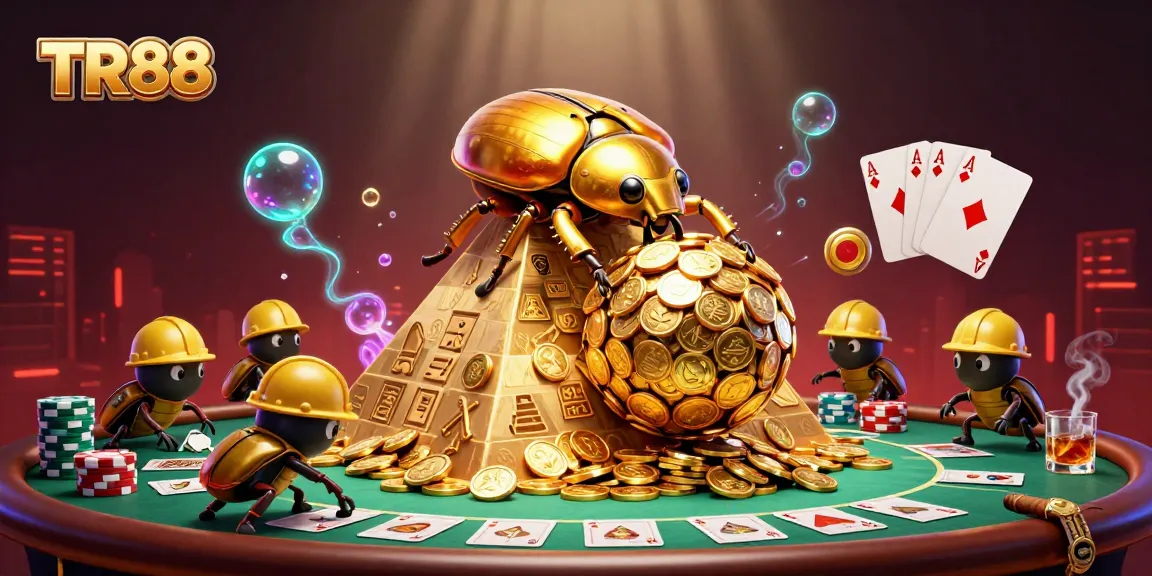 Experience TR88’s captivating environment with golden beetles and vibrant casino elements!