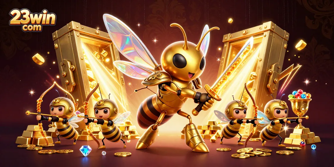 Experience 23win com thrilling action with golden hornet samurai amid sparkling treasure
